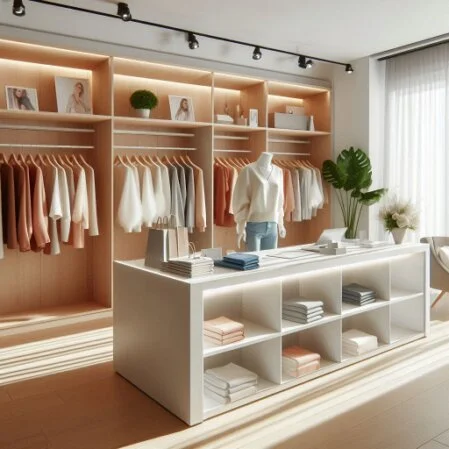 Negozio di abbigliamento moderno Negozio di abbigliamento in legno su misura Milano Bergamo provincia