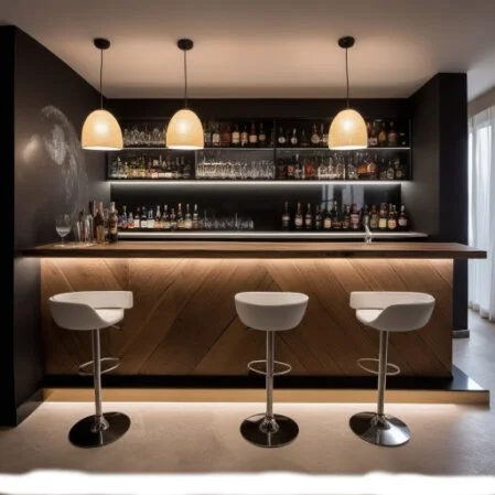 bar moderno in legno su misura